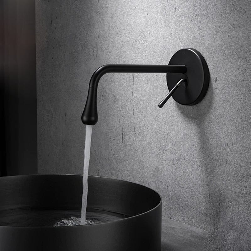 Baterie lavoar cu montare in perete, negru mat, cod 1331