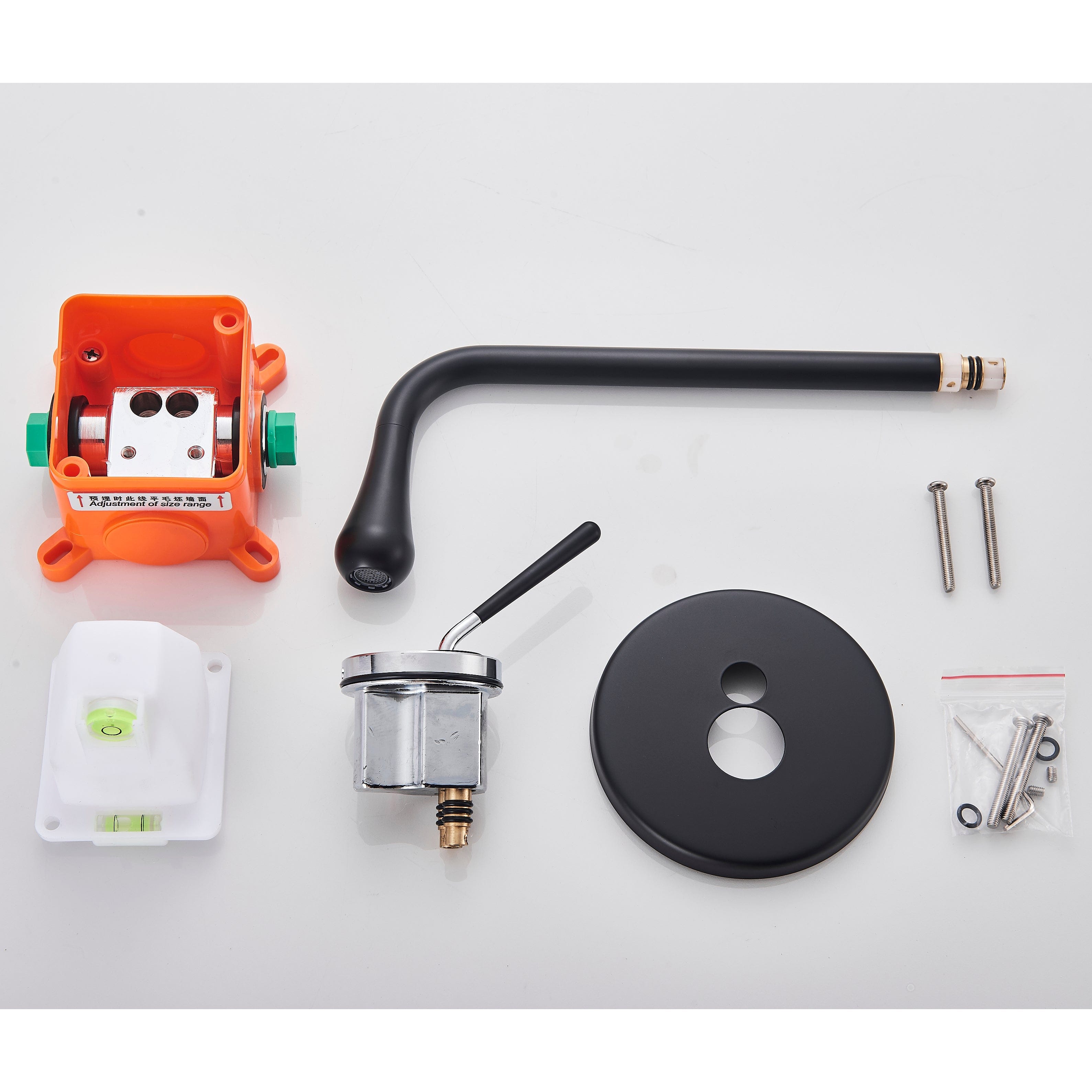 Baterie lavoar cu montare in perete, negru mat, cod 1331