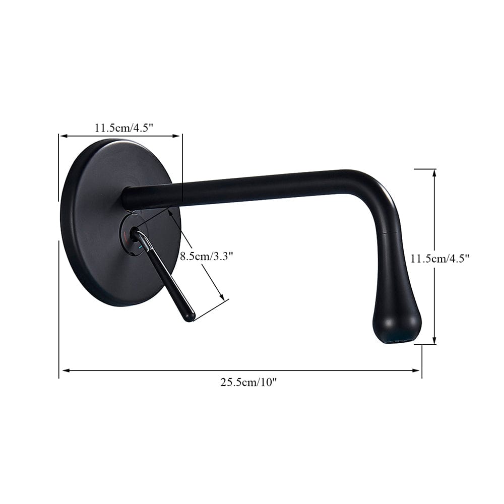 Baterie lavoar cu montare in perete, negru mat, cod 1331