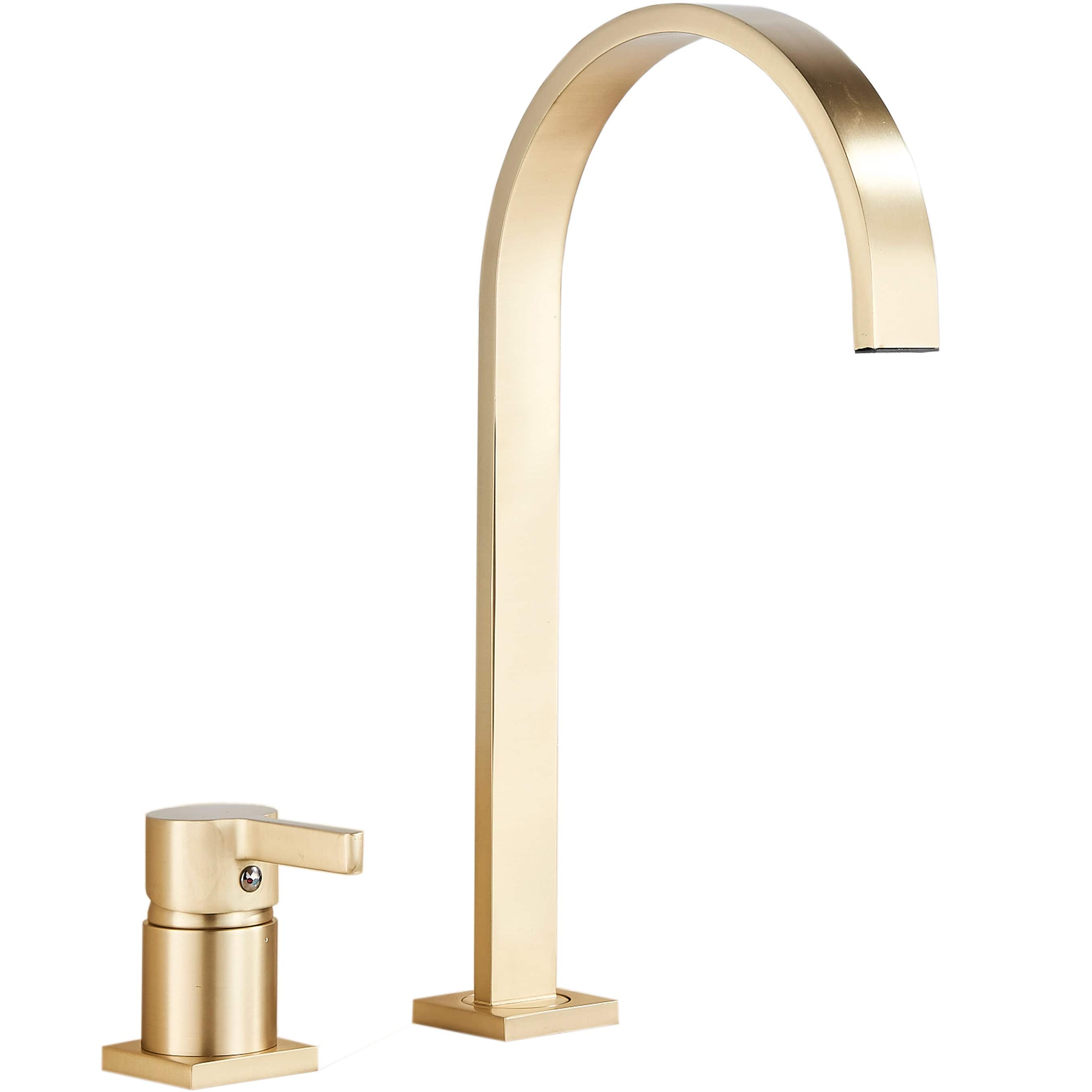 Baterie lavoar cu montare pe blat, cu monocomanda, auriu nichelat, cod 1290