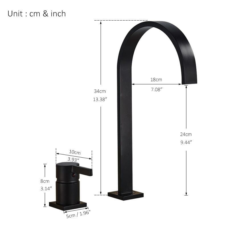 Baterie lavoar cu montare pe blat, cu monocomanda, auriu nichelat, cod 1290