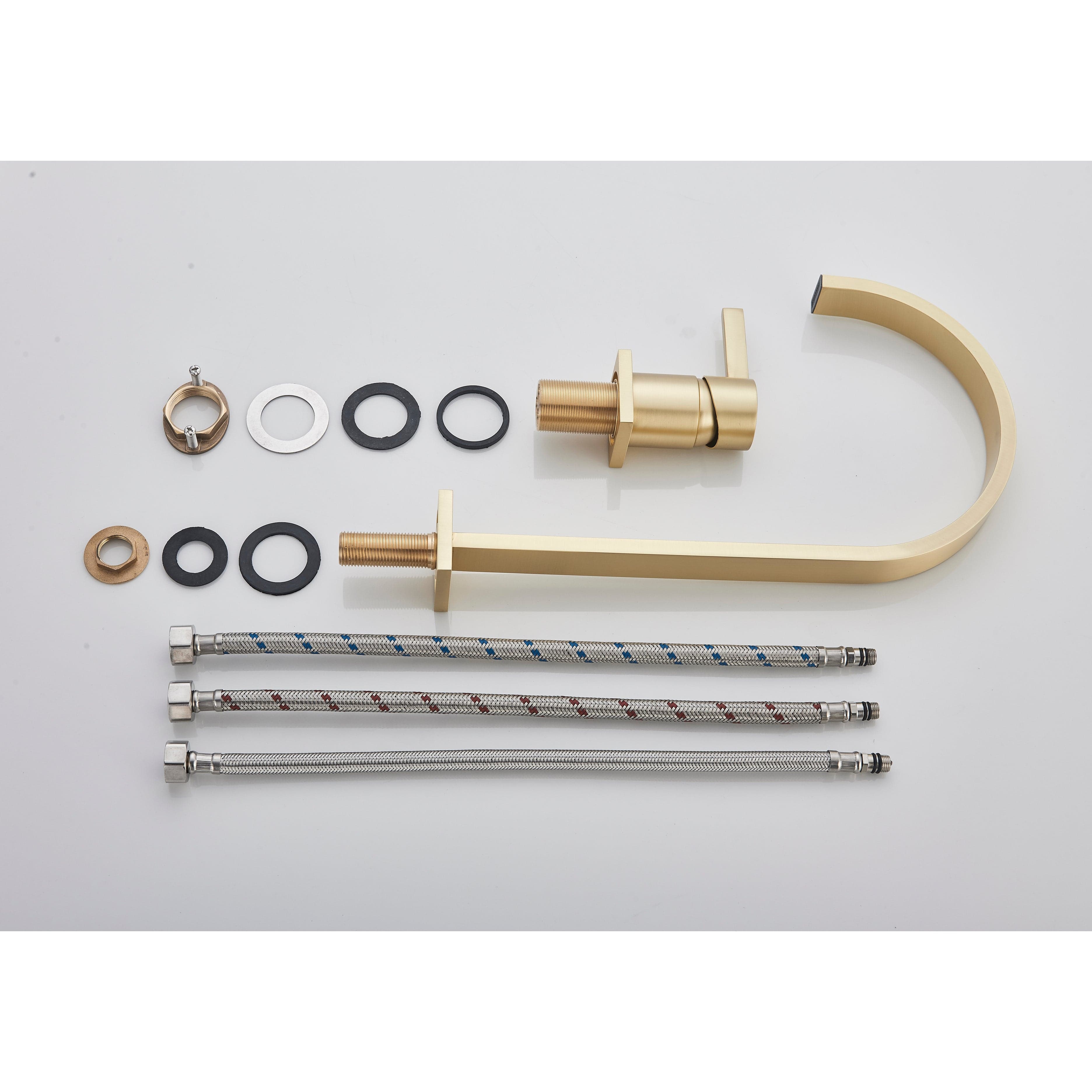 Baterie lavoar cu montare pe blat, cu monocomanda, auriu nichelat, cod 1290