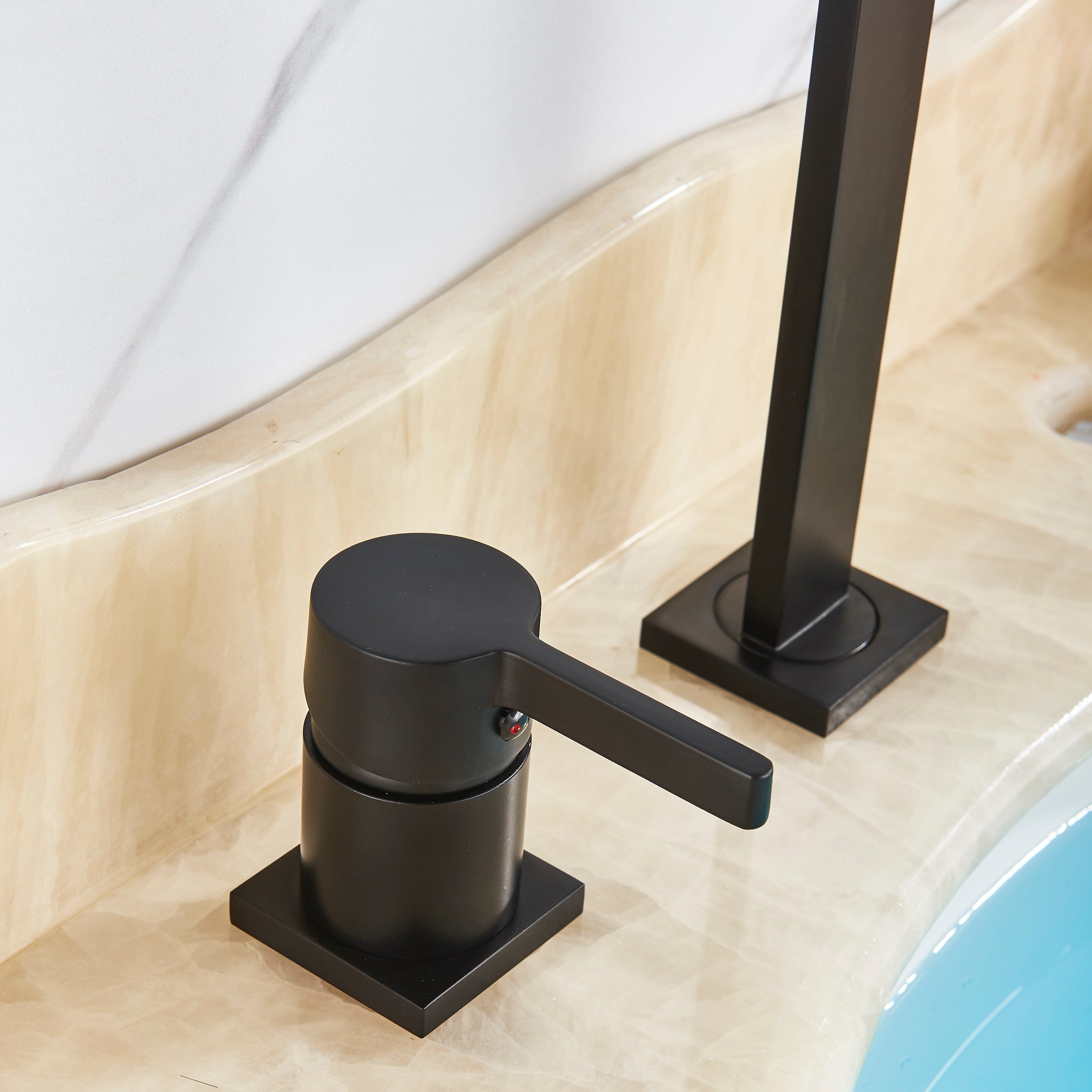 Baterie lavoar cu montare pe blat, cu monocomanda, negru mat, cod 1289