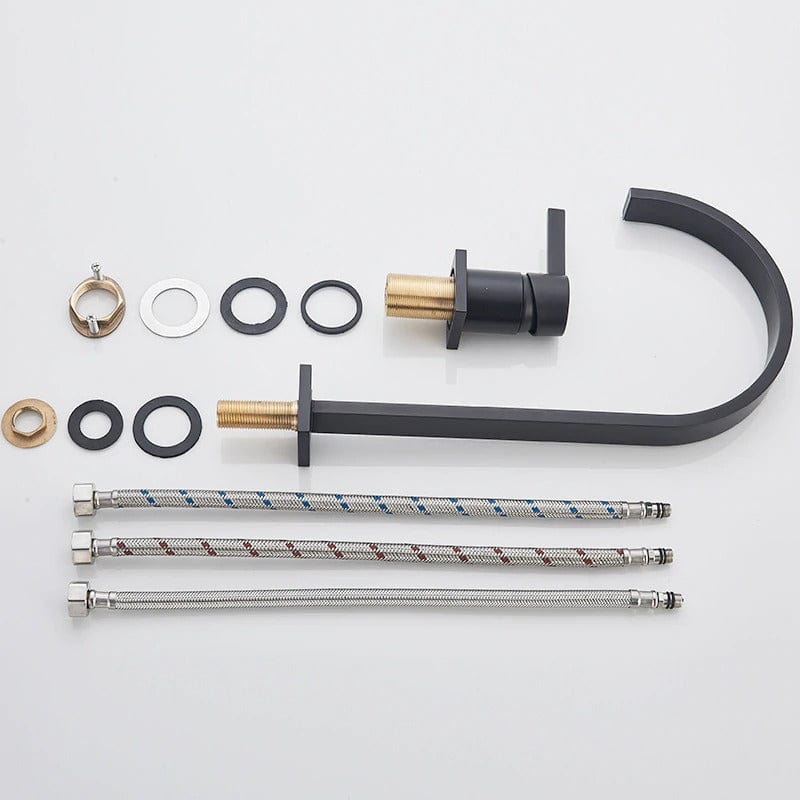 Baterie lavoar cu montare pe blat, cu monocomanda, negru mat, cod 1289