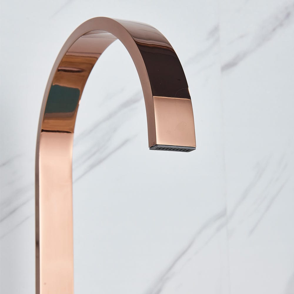 Baterie lavoar cu montare pe blat, cu monocomanda, rose gold, cod 1599