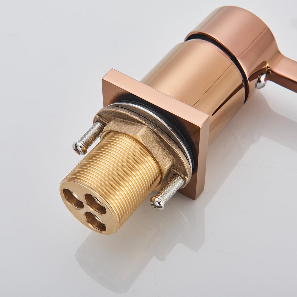 Baterie lavoar cu montare pe blat, cu monocomanda, rose gold, cod 1599