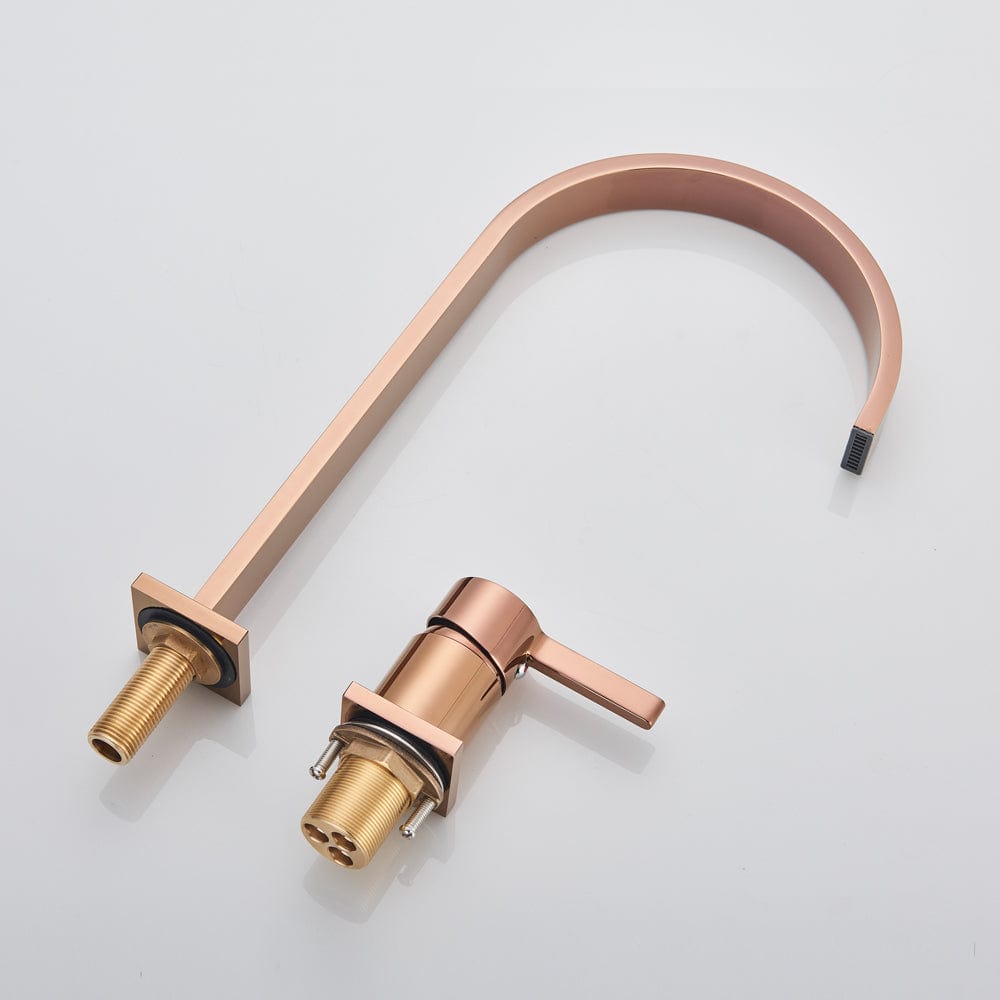 Baterie lavoar cu montare pe blat, cu monocomanda, rose gold, cod 1599