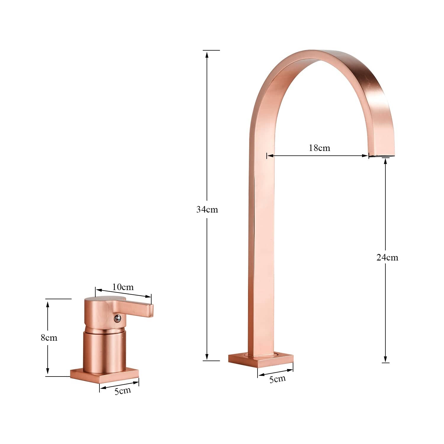 Baterie lavoar cu montare pe blat, cu monocomanda, rose gold, cod 1599