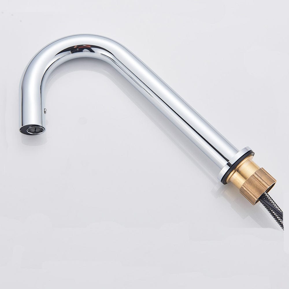 Baterie lavoar cu montare pe blat, cu senzor de pornire/oprire, argintiu cromat, cod 1538