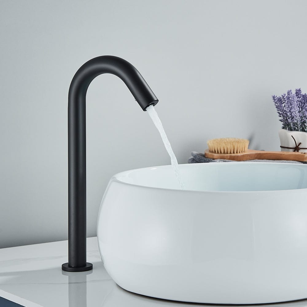 Baterie lavoar cu montare pe blat, cu senzor de pornire/oprire, negru mat, cod 1531