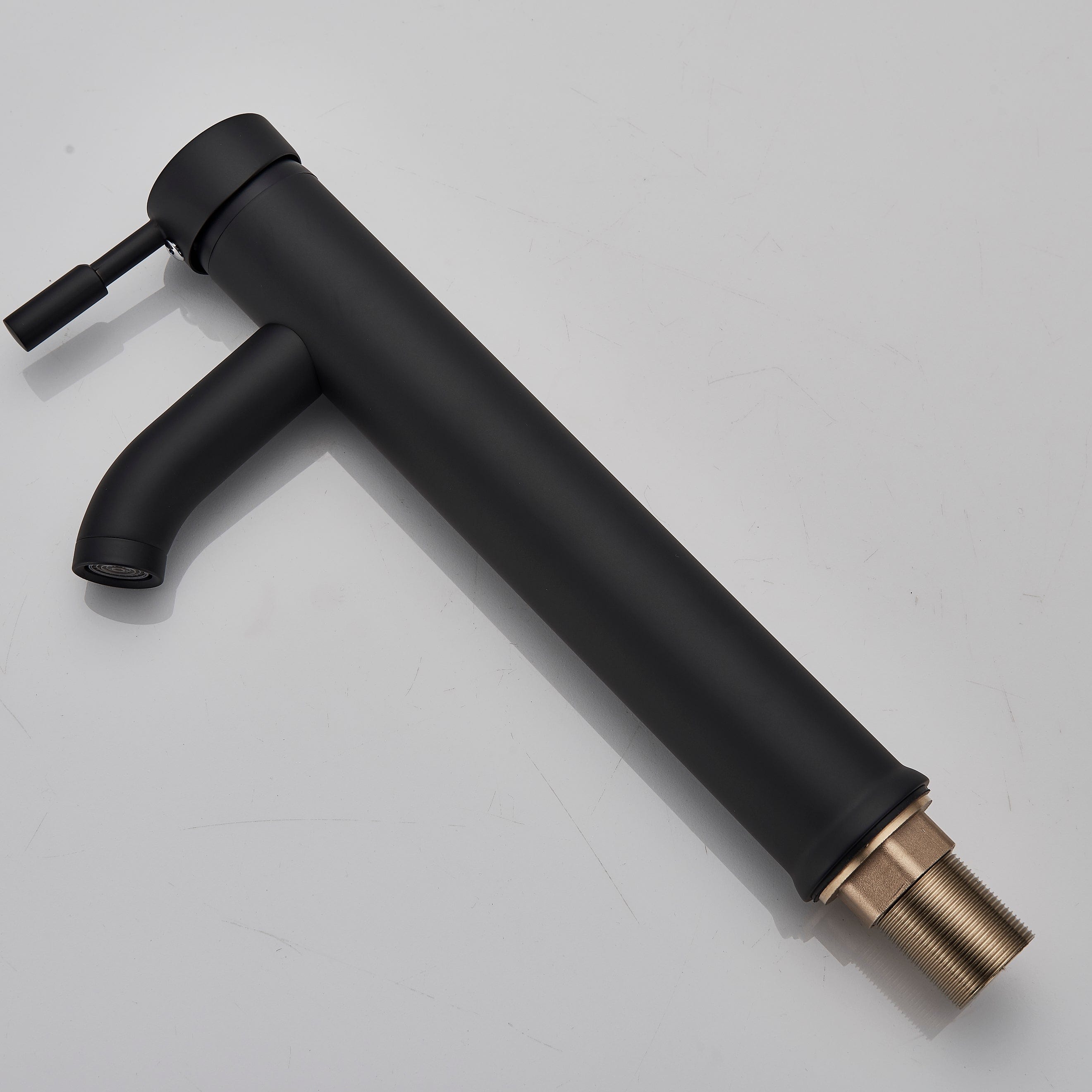 Baterie lavoar cu montare pe blat, cu un singur maner si orificiu, negru mat, cod 1284