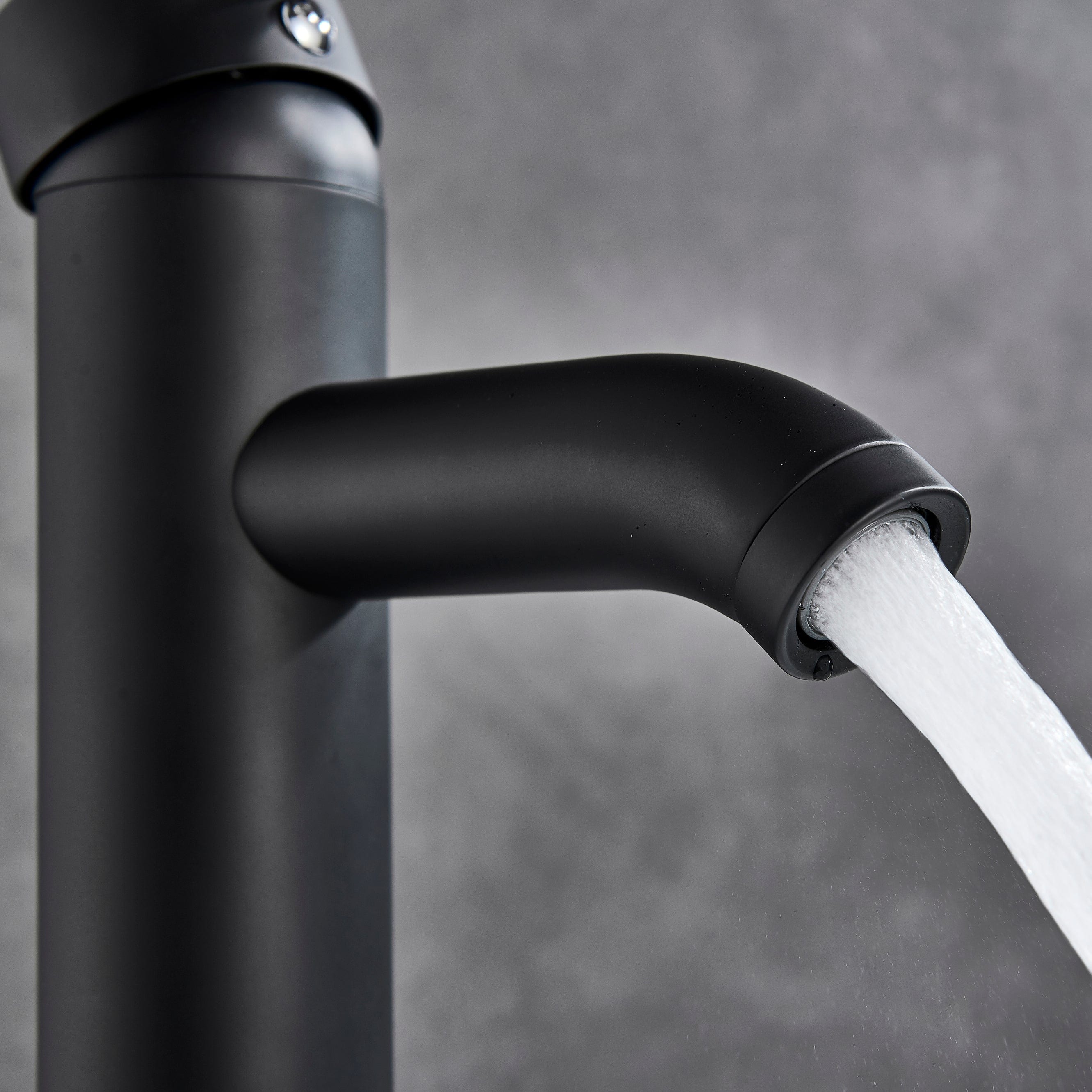 Baterie lavoar cu montare pe blat, cu un singur maner si orificiu, negru mat, cod 1284