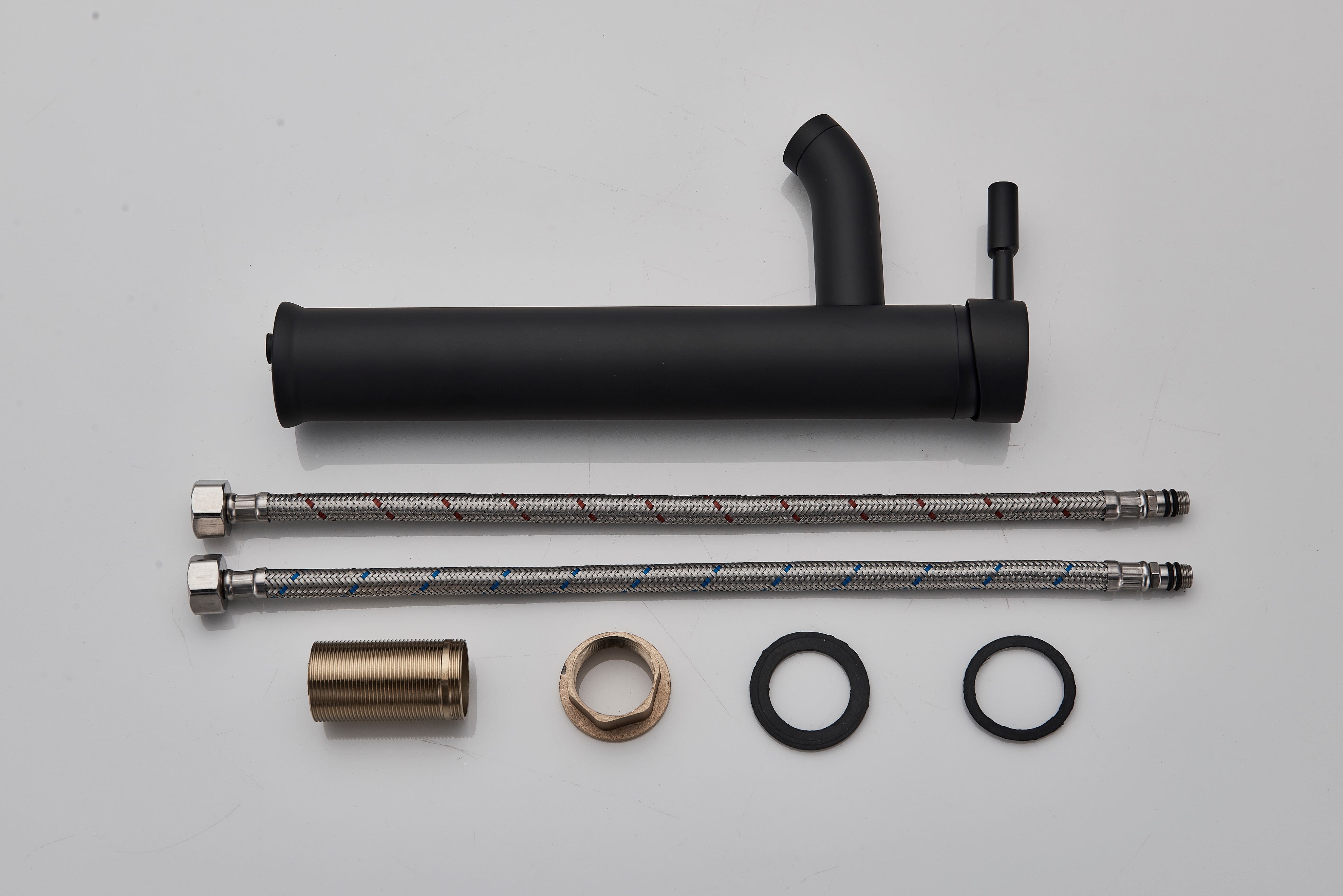 Baterie lavoar cu montare pe blat, cu un singur maner si orificiu, negru mat, cod 1284