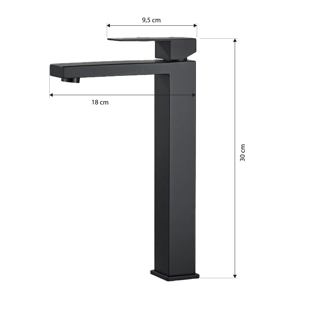Baterie lavoar, cu montare pe blat, negru, cod 1698
