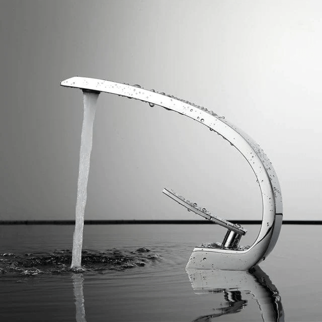 Baterie lavoar cu montare pe chiuveta, argintiu nichelat, cod 1274