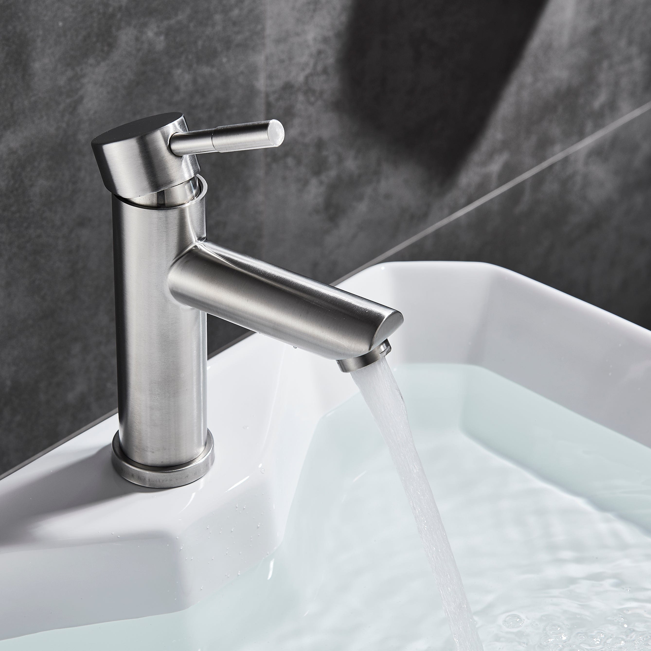 Baterie lavoar cu montare pe chiuveta, argintiu nichelat, cod 1281