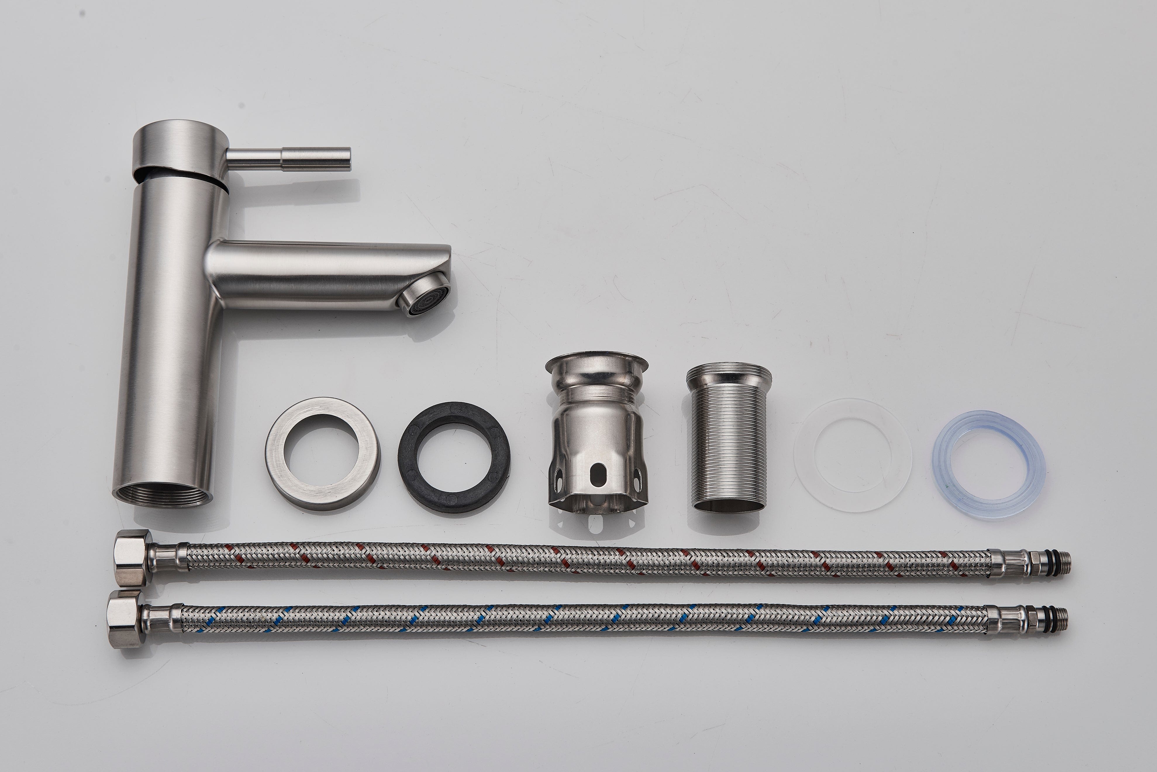 Baterie lavoar cu montare pe chiuveta, argintiu nichelat, cod 1281