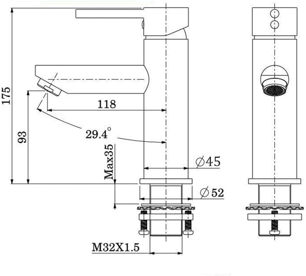 Baterie lavoar cu montare pe chiuveta, auriu nichelat, cod 1282