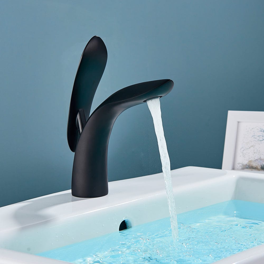 Baterie lavoar cu montare pe chiuveta, negru mat, cod 1530