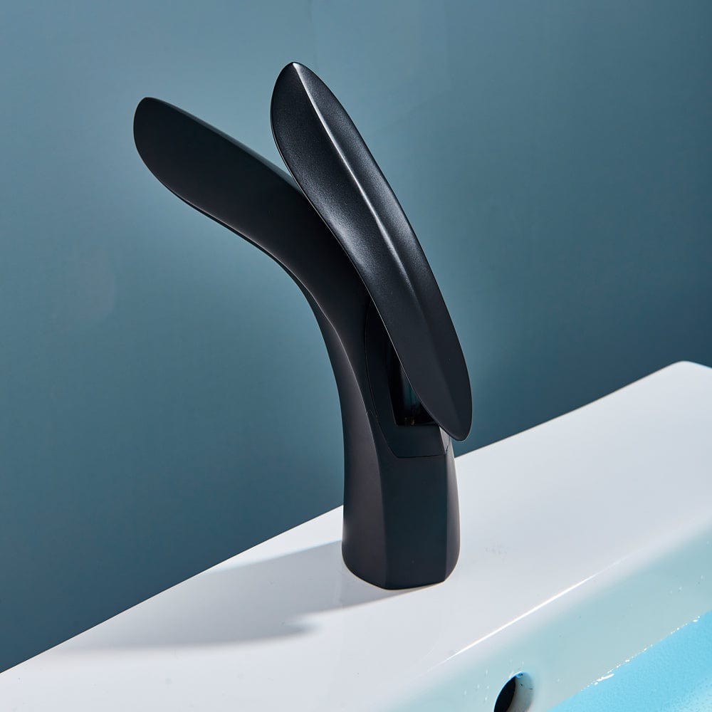 Baterie lavoar cu montare pe chiuveta, negru mat, cod 1530