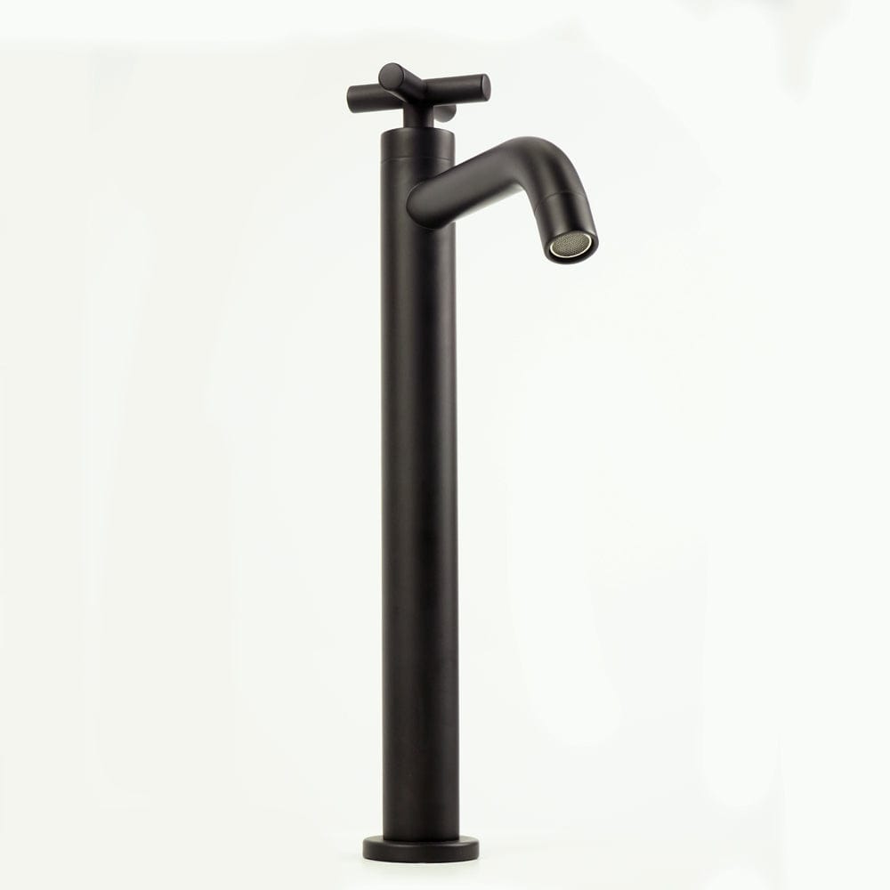 Baterie lavoar cu o singura intrare, din alama, cu montare pe chiuveta, negru mat, cod: XA-S05H