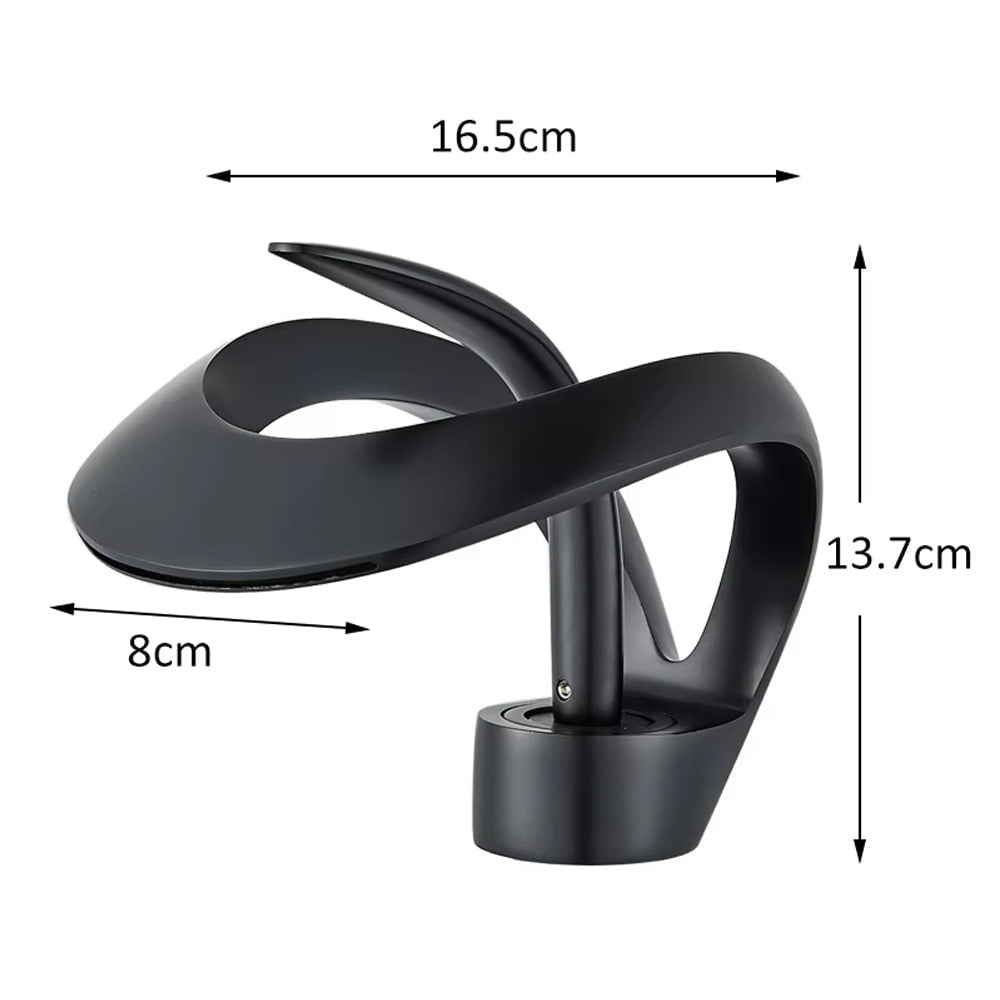 Baterie lavoar cu un singur maner si orificiu, tip cascada, argintiu lucios, cod 1636