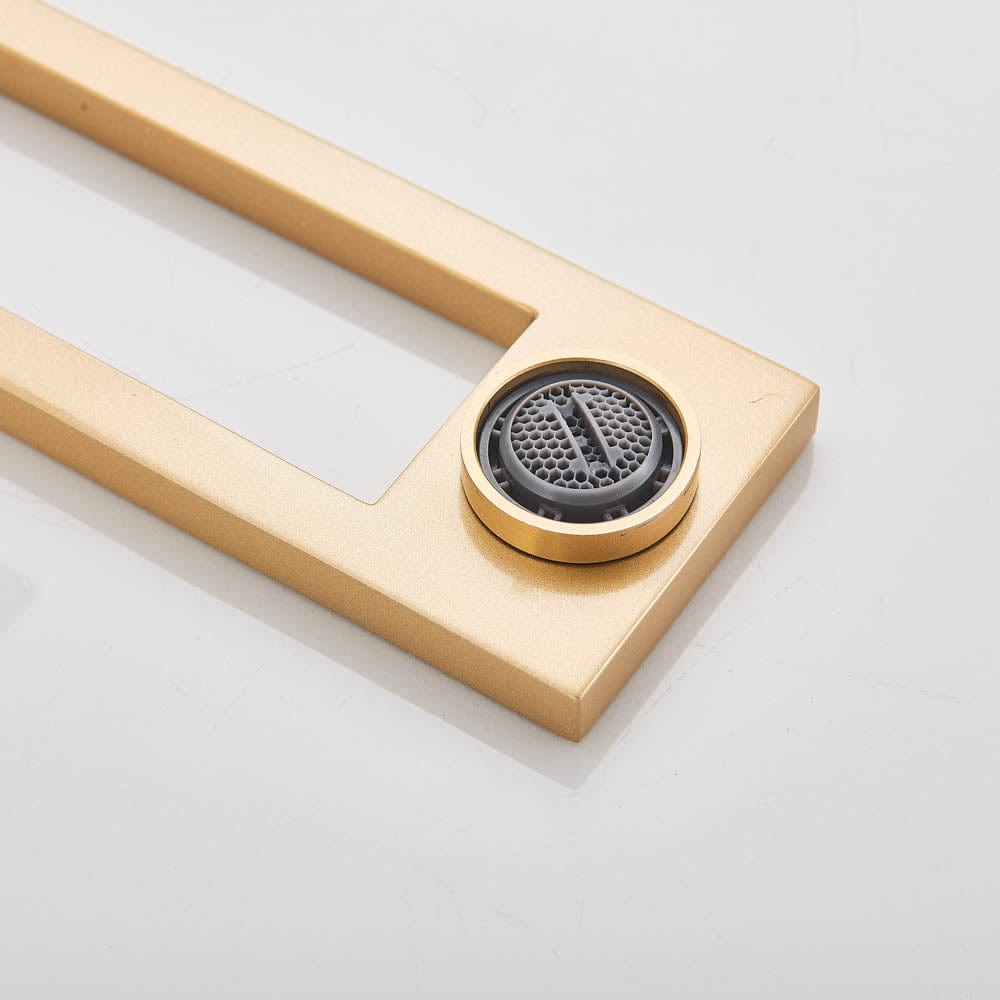 Baterie lavoar cu un singur orificiu, din alamă solidă, auriu mat, cod 1176