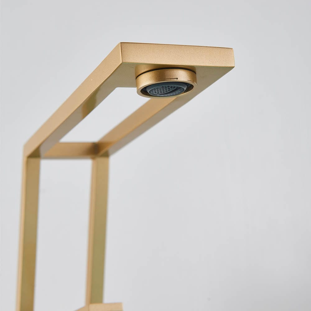 Baterie lavoar cu un singur orificiu, din alamă solidă, auriu mat, cod 1176