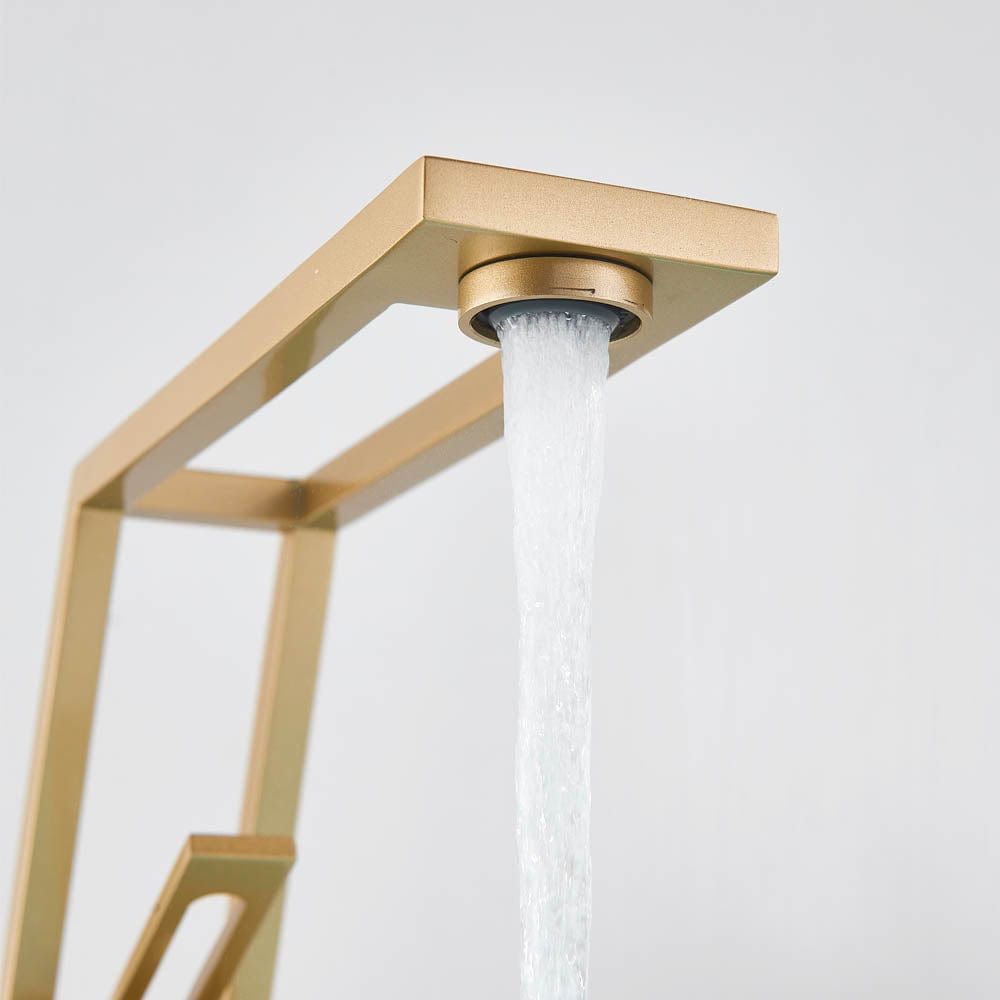 Baterie lavoar cu un singur orificiu, din alamă solidă, auriu mat, cod 1176