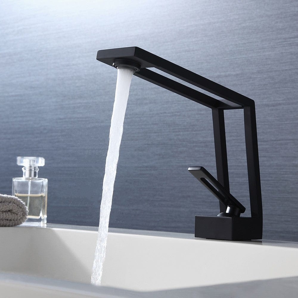 Baterie lavoar cu un singur orificiu, din alama solida, negru mat, cod 1319