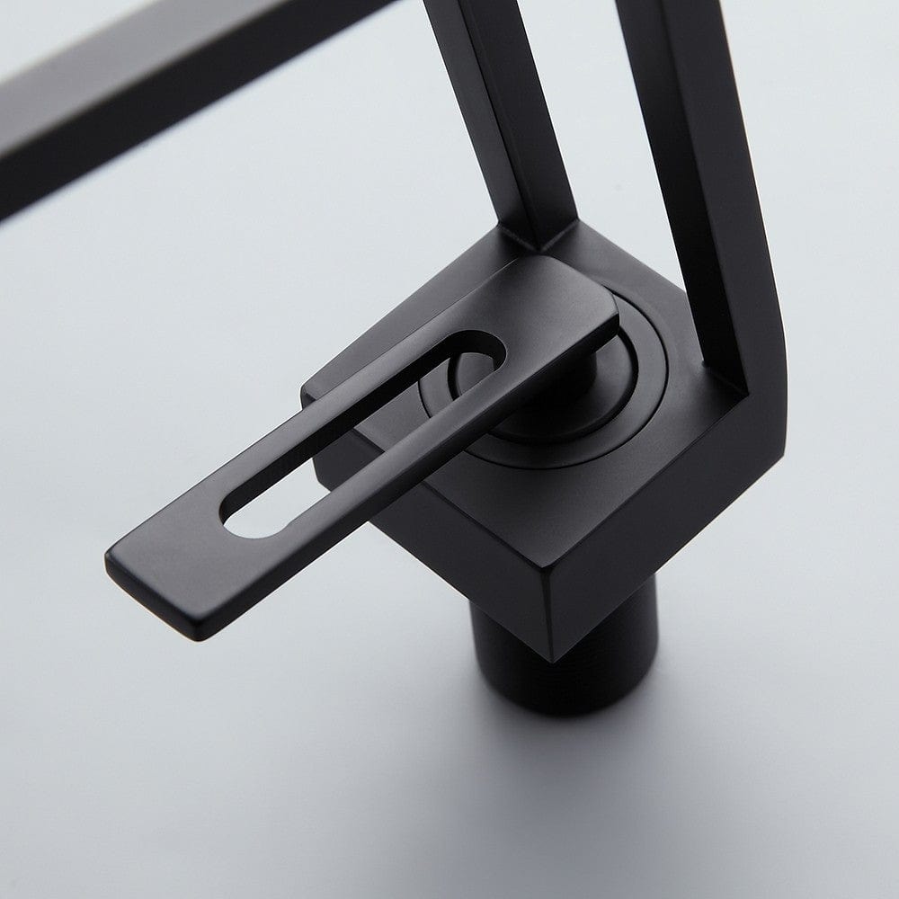 Baterie lavoar cu un singur orificiu, din alama solida, negru mat, cod 1319