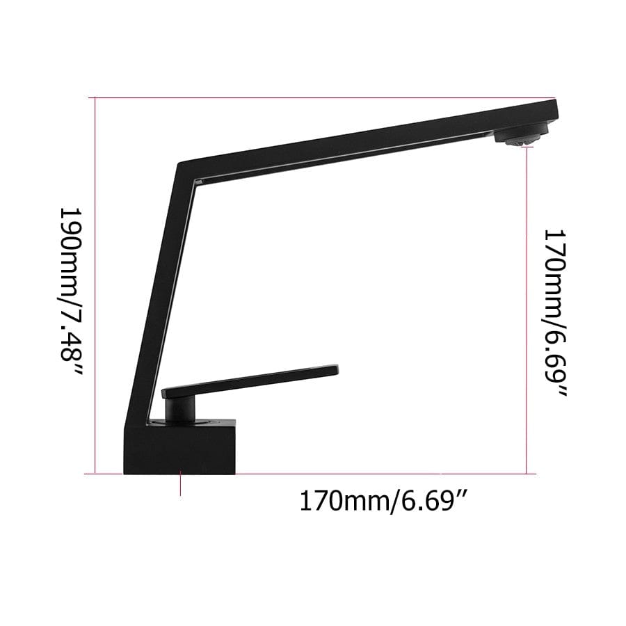 Baterie lavoar cu un singur orificiu, din alama solida, negru mat, cod 1319