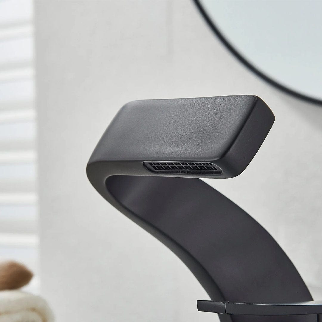 Baterie lavoar, curgere tip cascada, negru mat, cod 1646