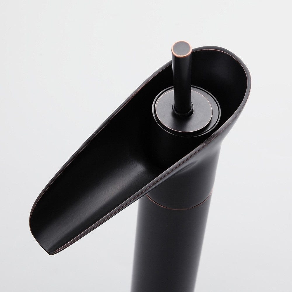 Baterie lavoar din alama, tip cascada, negru, cod 1306