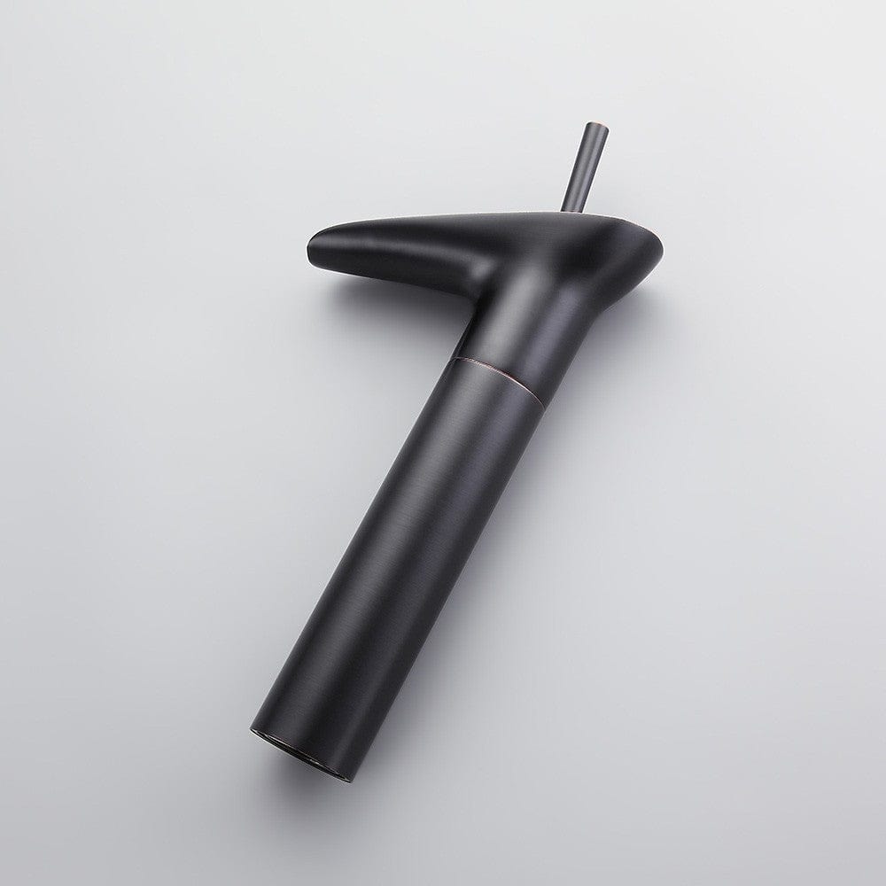 Baterie lavoar din alama, tip cascada, negru, cod 1306