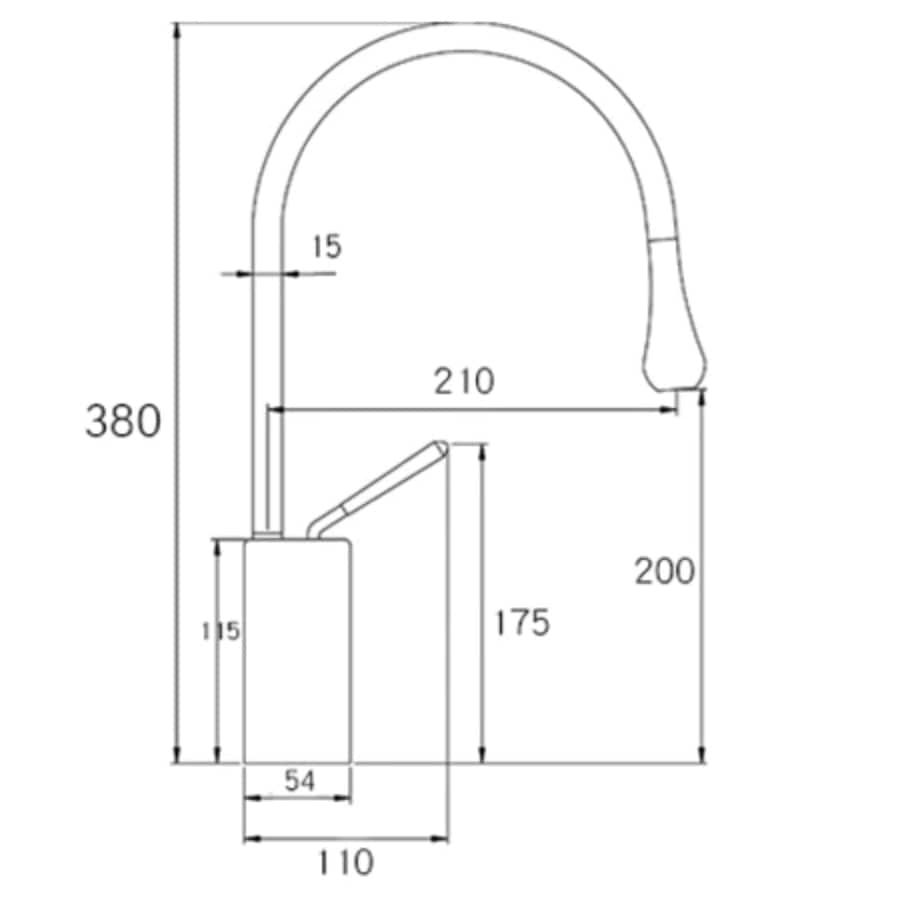 Baterie lavoar inalta Lebend, neagra, cu montare pe chiuveta, cod 1357