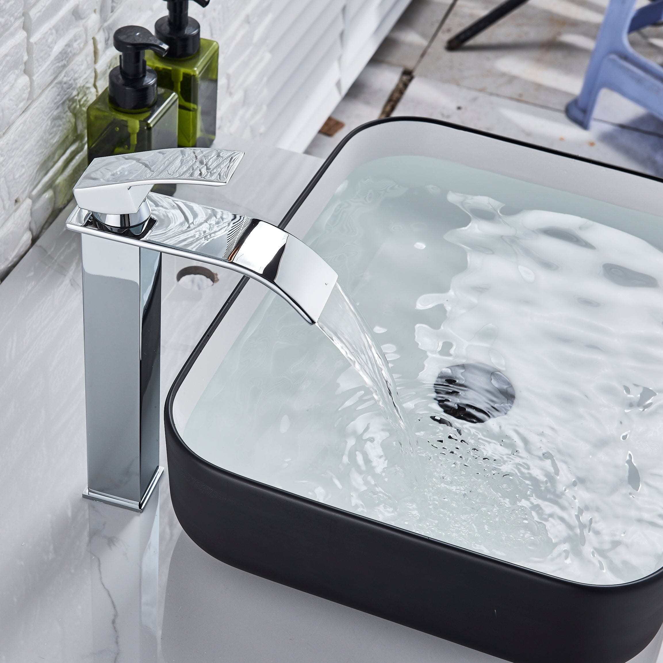 Baterie lavoar Milly1208, din alama cu montare in blat, argintiu cromat, cod 1208