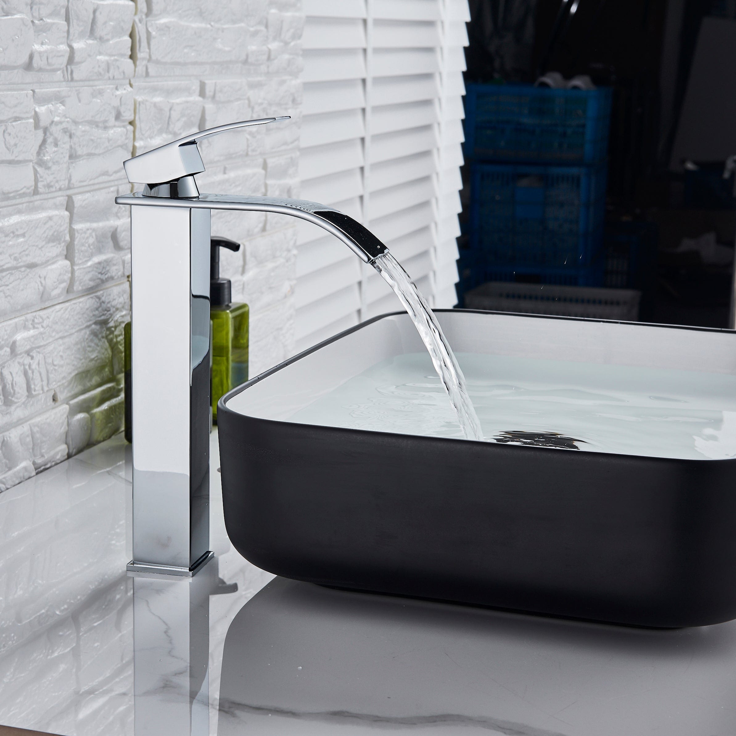 Baterie lavoar Milly1208, din alama cu montare in blat, argintiu cromat, cod 1208