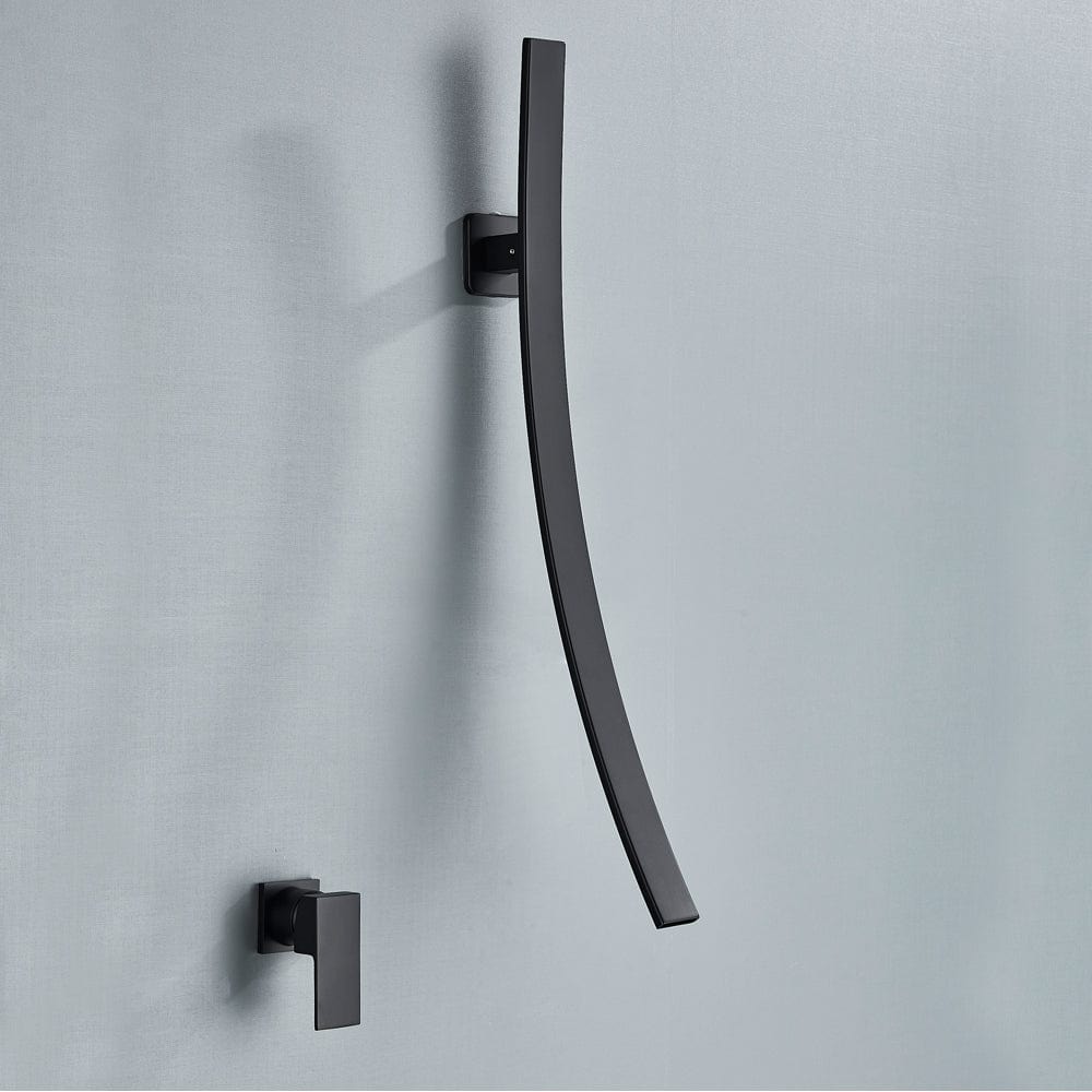 Baterie lavoar neagra cu montare pe perete, cod 1260