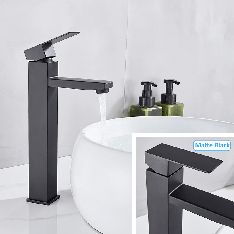 Baterie lavoar neagra, din alama cu montare in blat, cod 1257