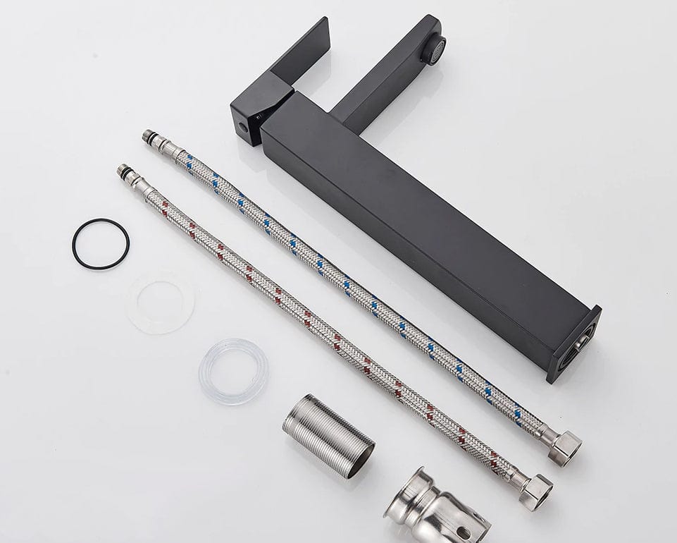 Baterie lavoar neagra, din alama cu montare in blat, cod 1257