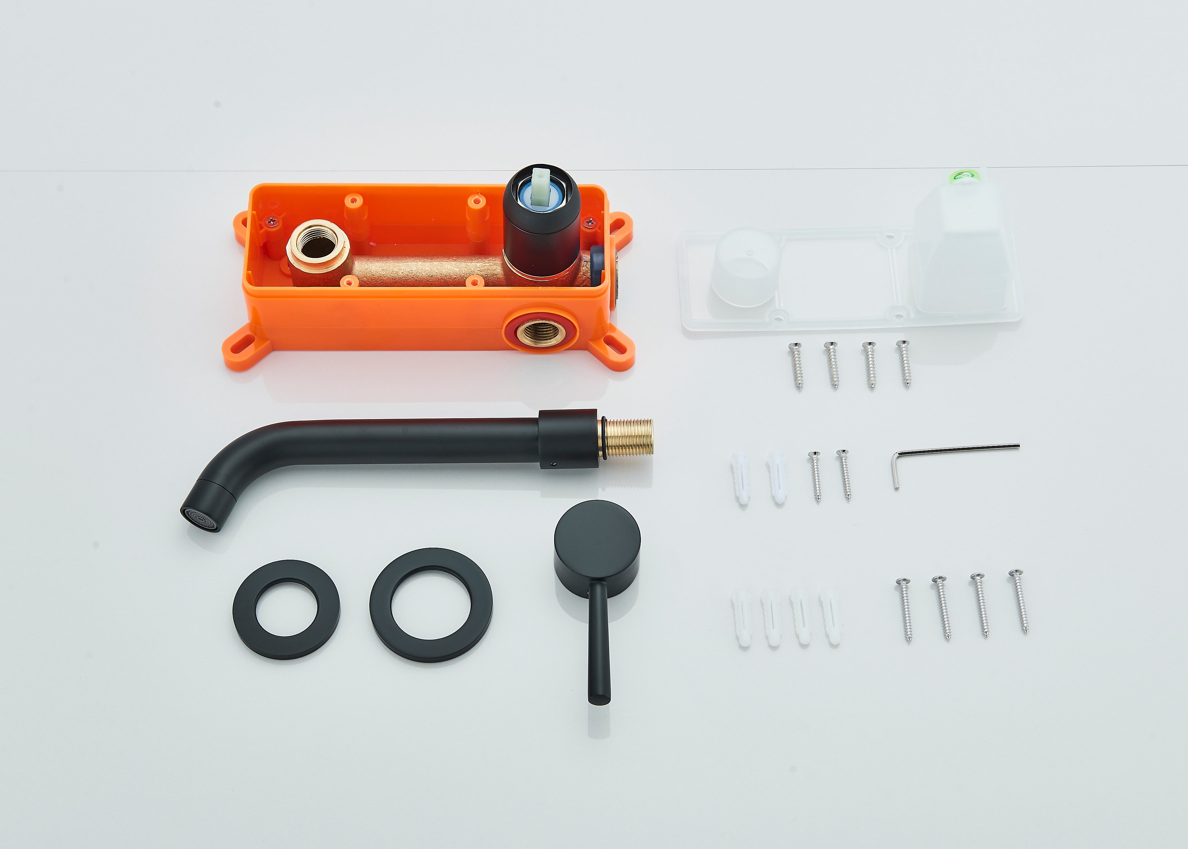 Baterie lavoar neagra Stev1203, din alama cu montare in perete, cod 1203