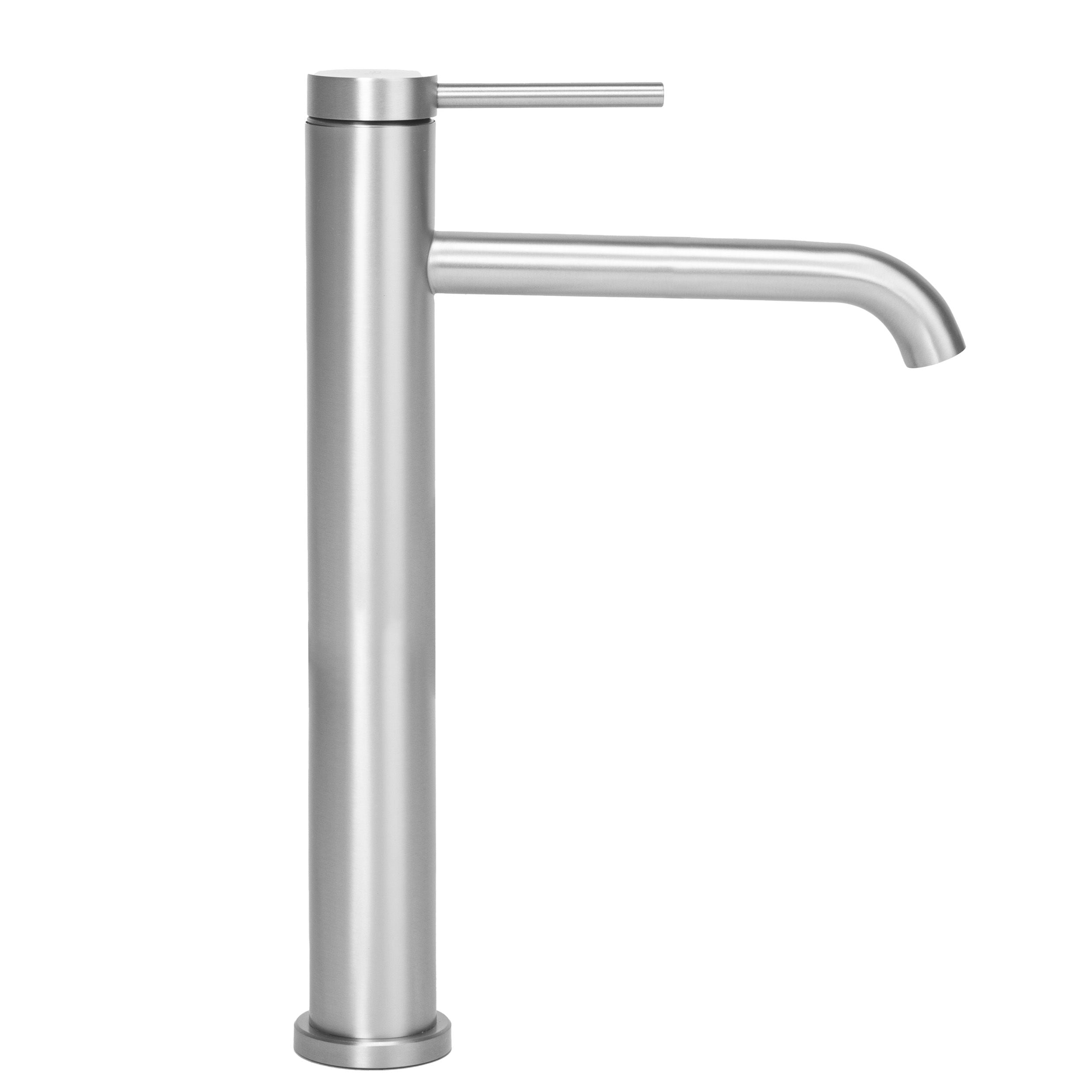 Baterie lavoar Rea Clif, argintiu periat, inalta