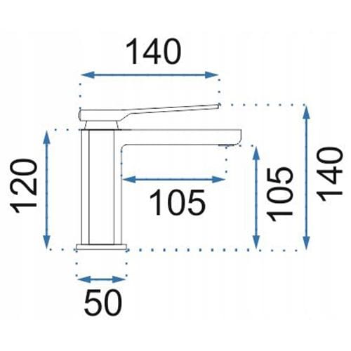 Baterie lavoar Rea Creek Low, negru mat