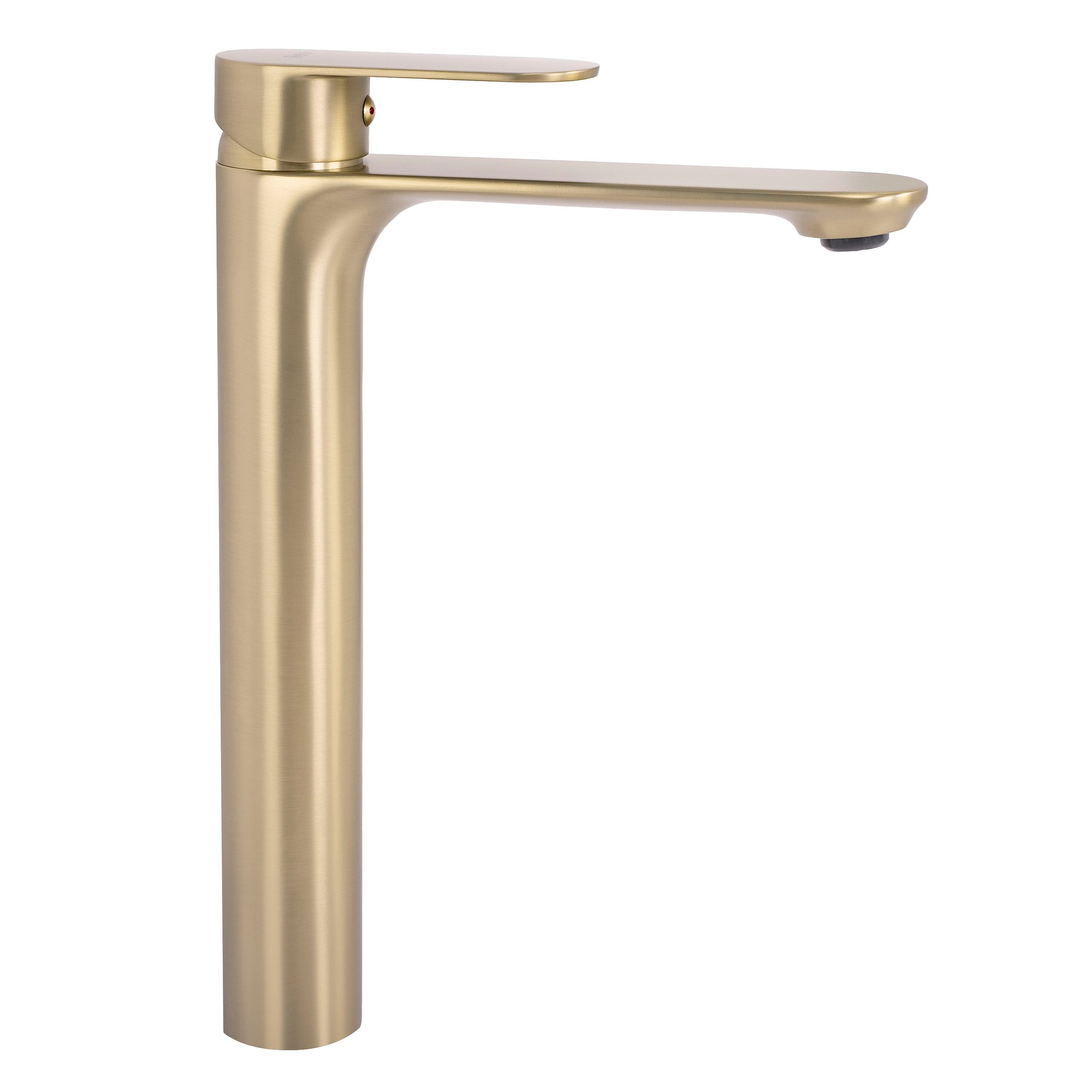Baterie lavoar Rea Drop, auriu periat, inalta