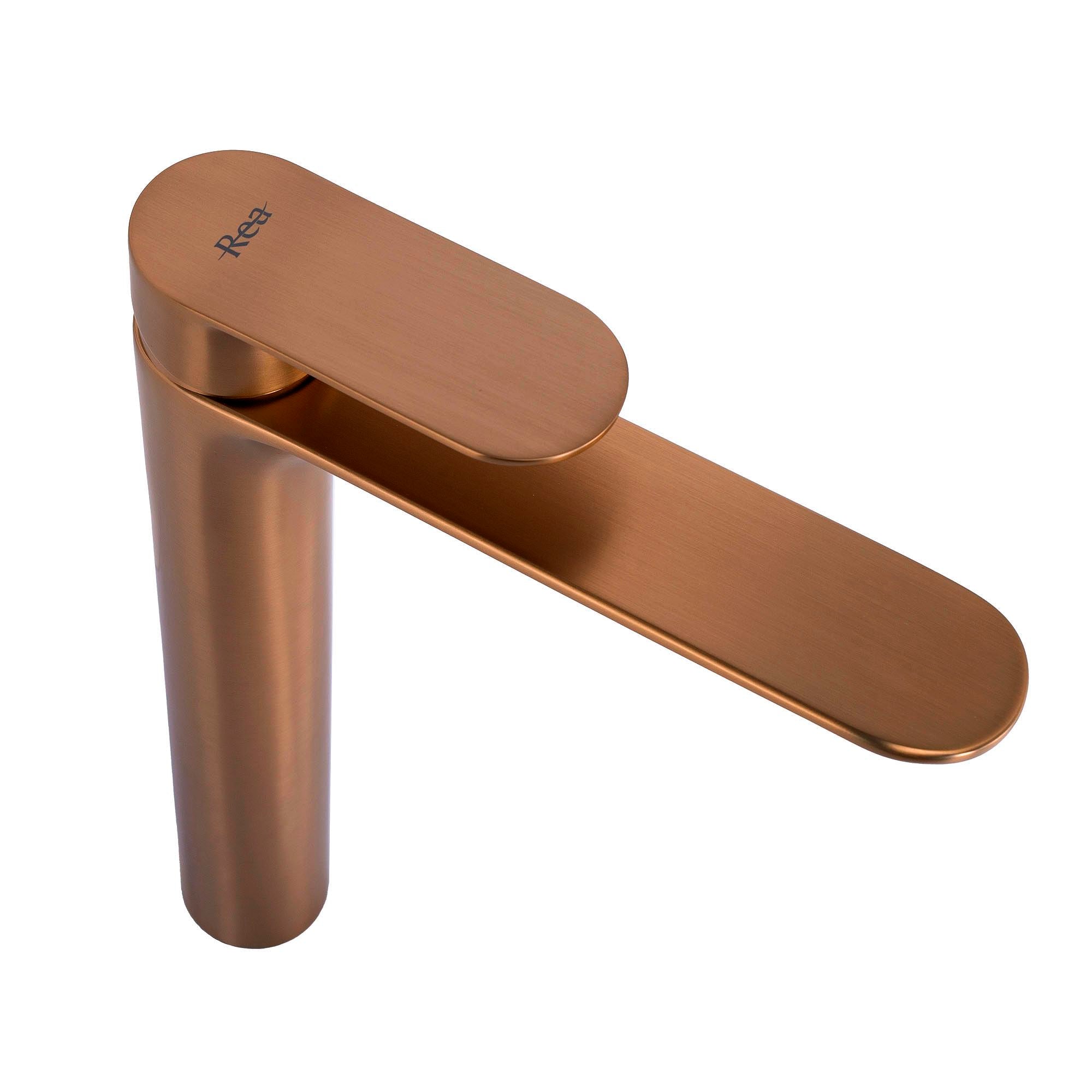 Baterie lavoar Rea Drop, cupru periat, inalta