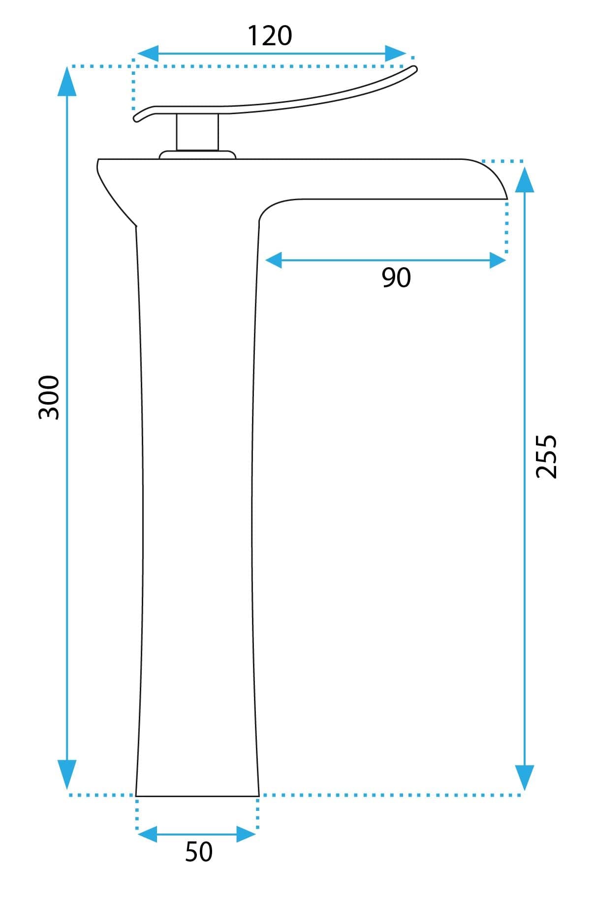 Baterie lavoar Rea Laguna Antique High, auriu mat