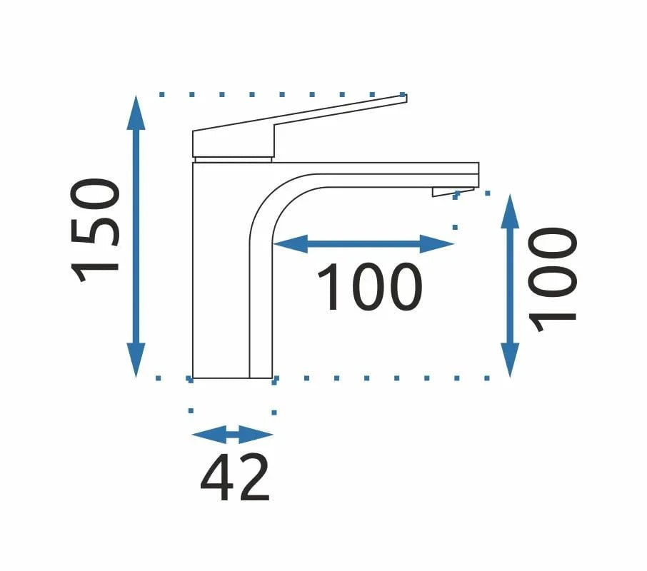 Baterie lavoar Rea Marco Low, negru mat