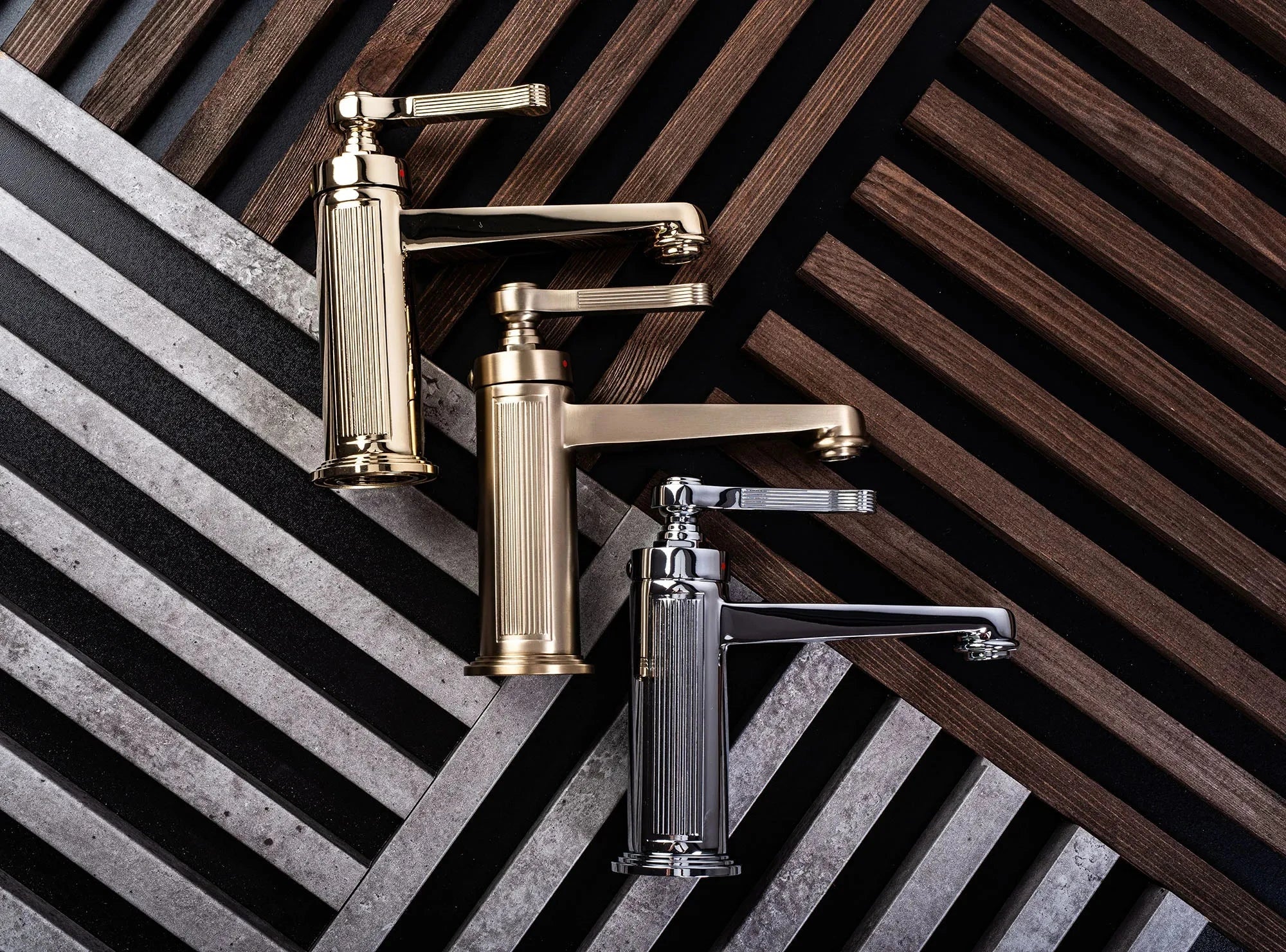 Baterie lavoar Rea Monaco Low, auriu mat