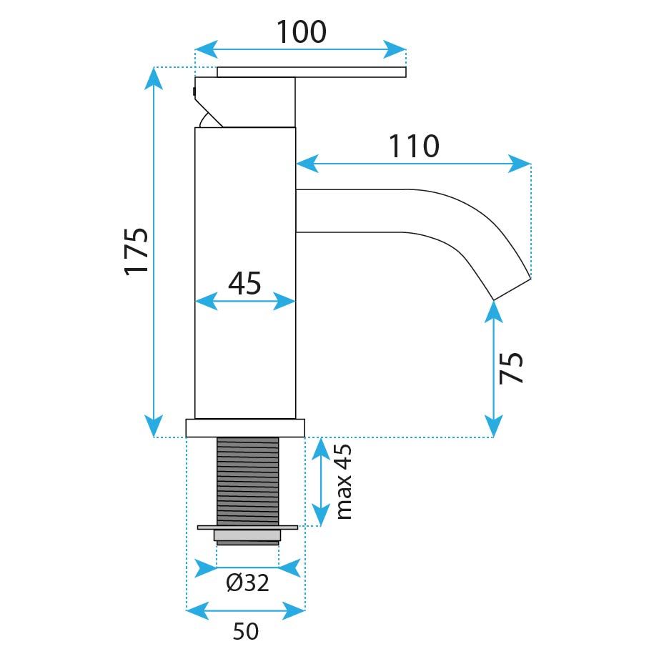 Baterie lavoar Rea Ontario, gri